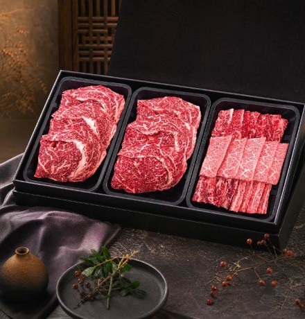 한우 꽃등심 갈비살 선물세트 900g